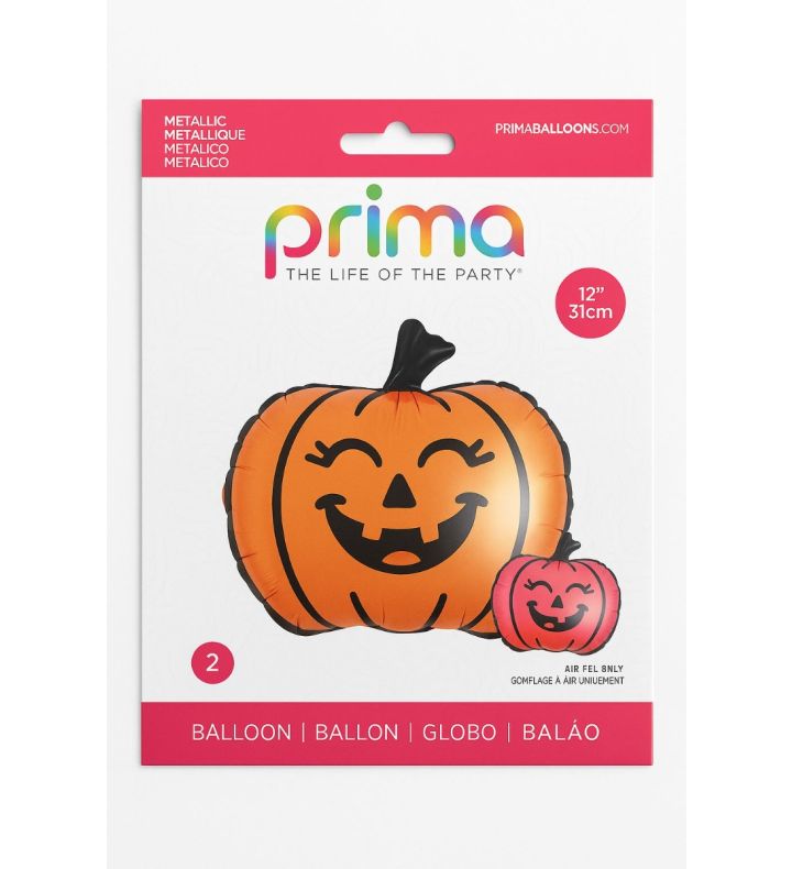 9" Smiling Duo Jack O' Lantern Foil Balloons pk2