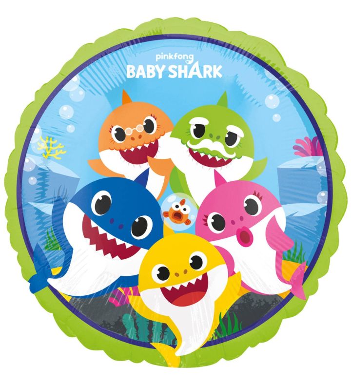 18" Baby Shark Family Foil Balloon