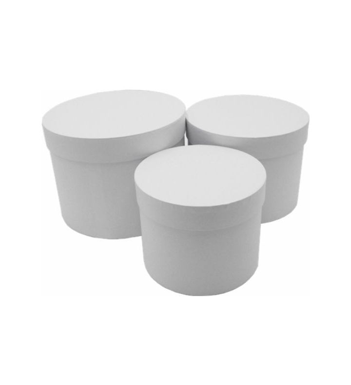 Hat Box Pearl White set of 3 