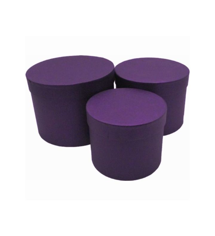 Hat Box Purple Set Of 3