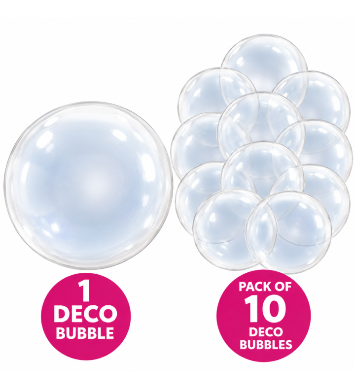 24" Deco Bubble Balloon Clear Pack SIzes 