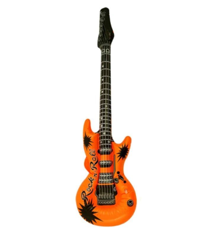 106cm Inflatable Guitar Neon Orange