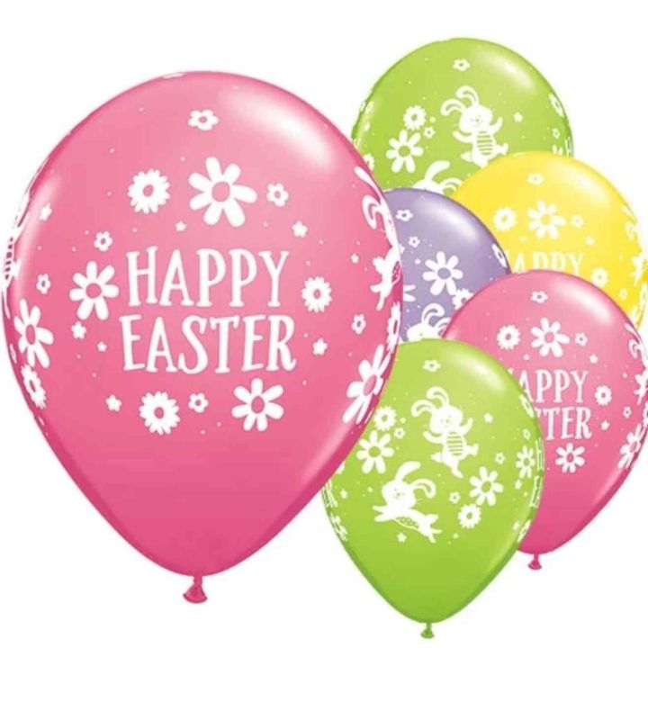 11" Easter Bunnies & Daises Latex Balloons 25ct