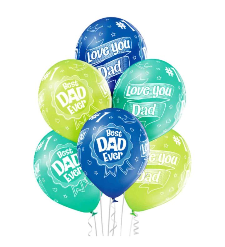 12" Belbal Best Dad Ever 6ct.