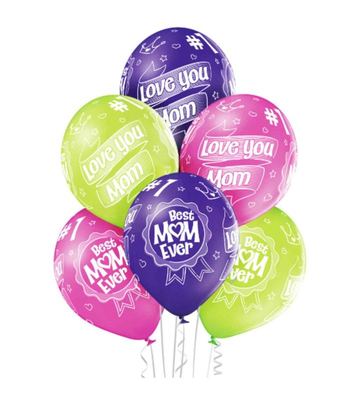 12" Belbal Best Mum Ever 6ct.