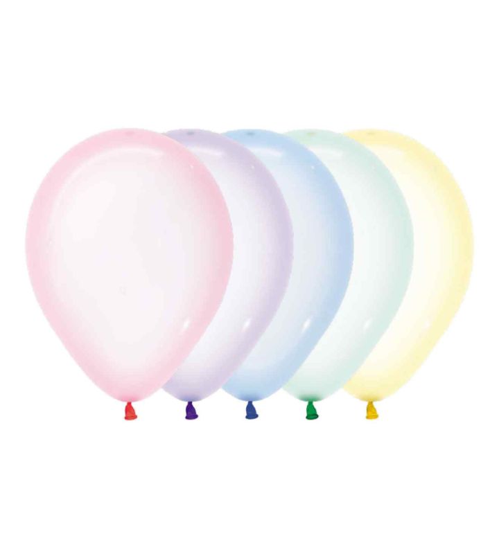 12" Sempertex Crystal Pastel Ast. 301 Latex Balloons 50ct