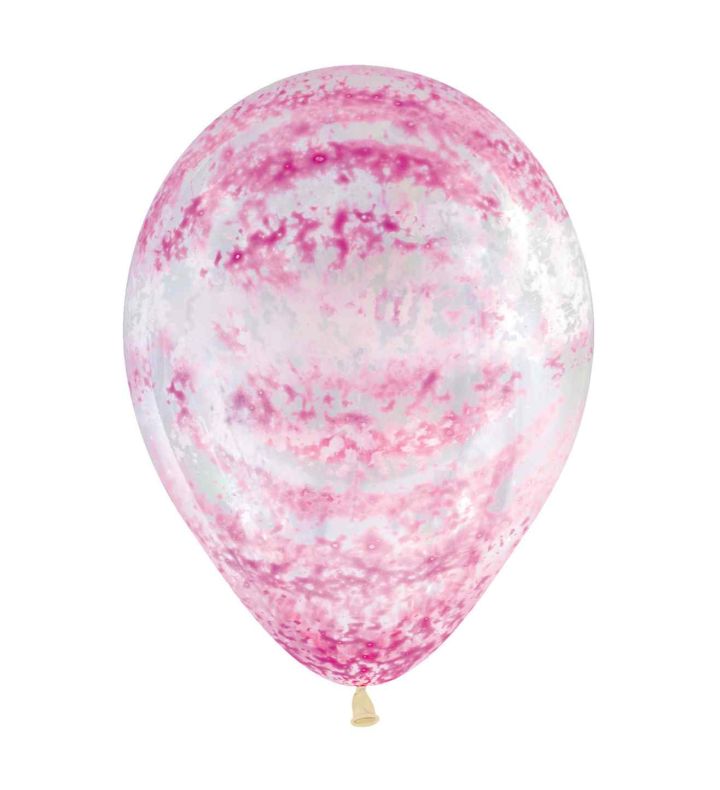12" Sempertex Crystal Clear Graffiti Rose 390 Latex Balloons 25ct