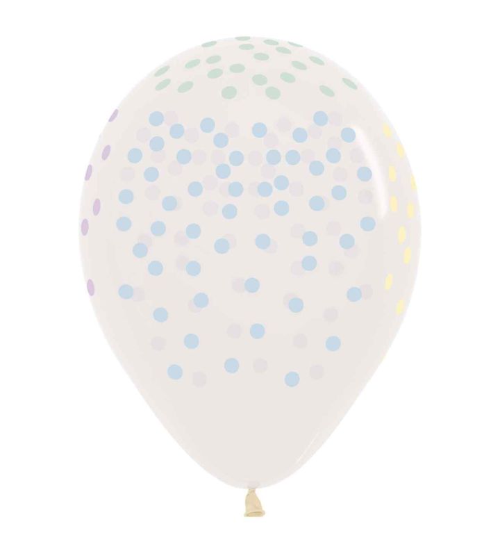 12" Sempertex Crystal Pastel Small Dots Latex Balloons 25ct