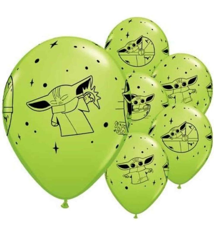 12" Disney Star Wars Mandalorian Baby Yoda Green Latex Balloons