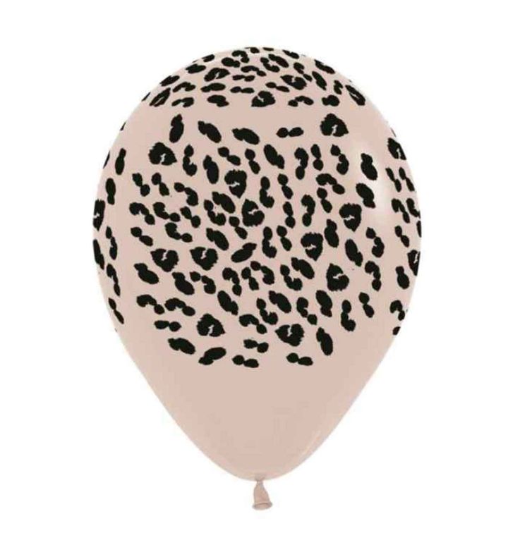 12" Sempertex Cheetah/Leopard White Sand Latex Balloon 25ct