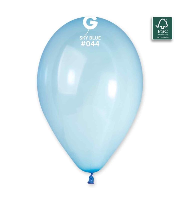 13" Gemar Crystal Sky Blue 044 Latex Balloons 50ct