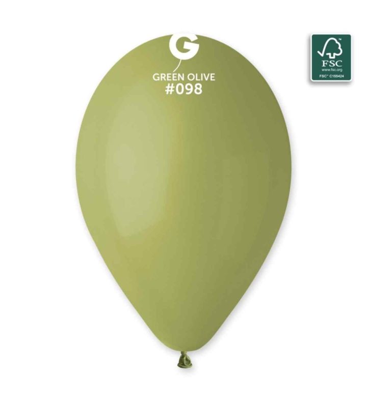 13" Gemar Green Olive 098 Latex Balloons 50ct