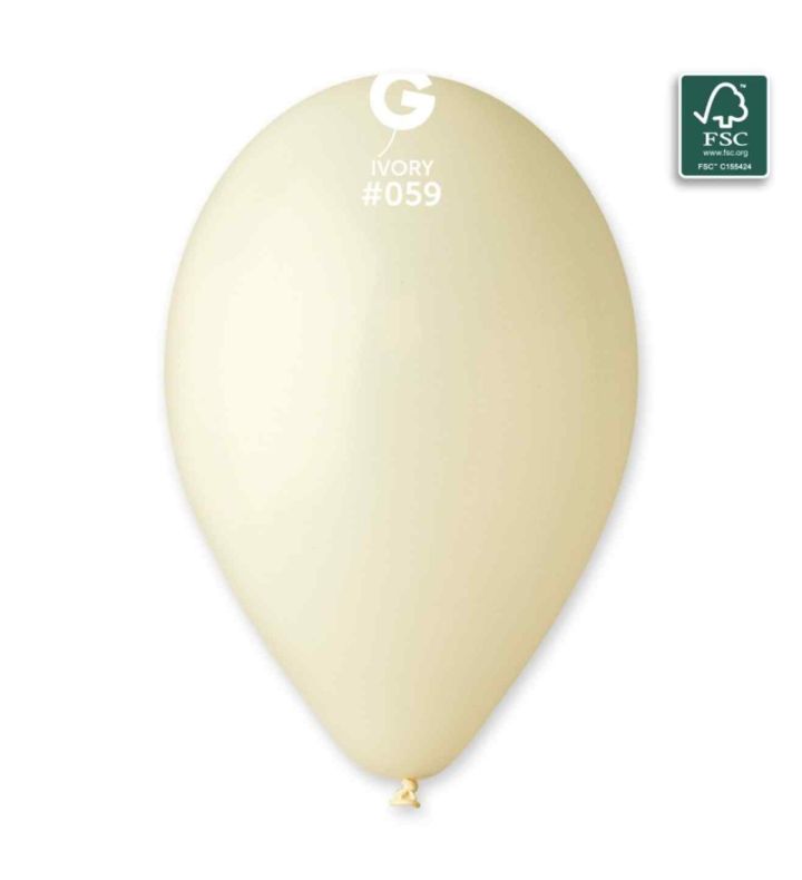 13" Gemar Ivory 059 Latex Balloons 50ct