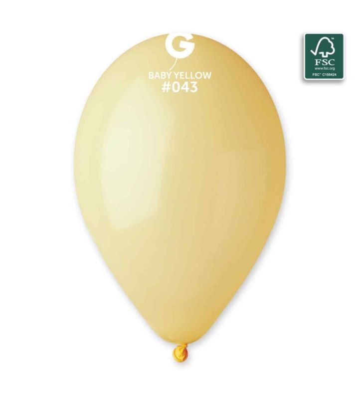 13" Gemar Baby Yellow 043 Latex Balloons 50ct