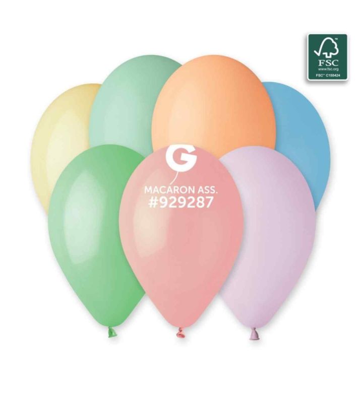 13" Gemar Macaron Assorted Latex Balloons 50ct