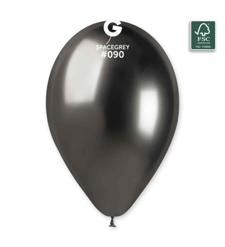 13" Gemar Shiny Space Grey 090 Latex Balloons 50ct