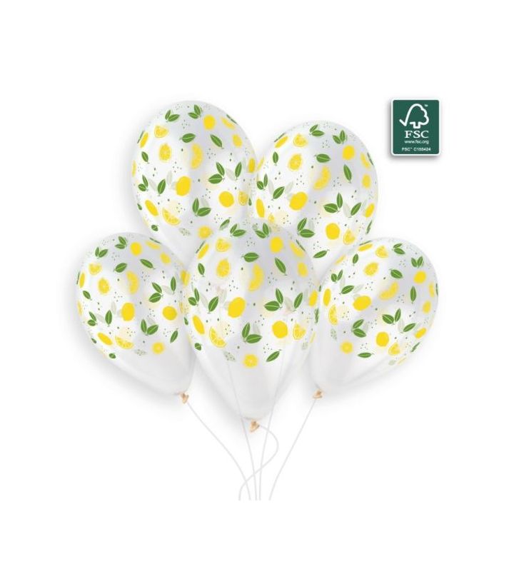 13" Gemar Lemon Rush 1022 Clear Latex Balloons 50ct