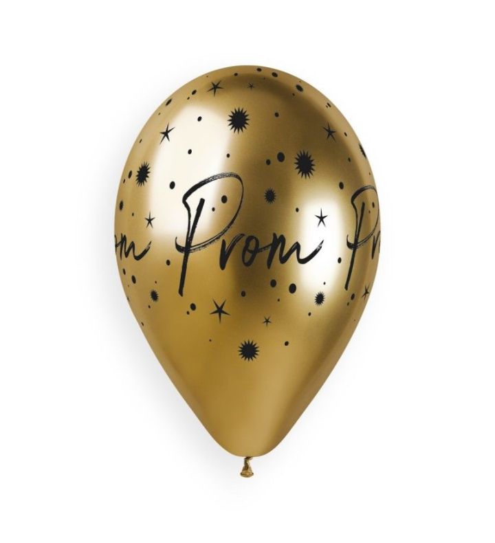 13" Prom Shiny Gold Gemar Latex Balloons 6ct
