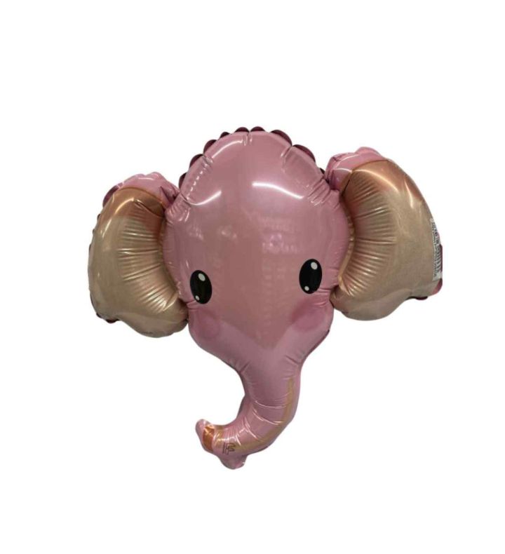 Mini Elephant Head Pink Flexmetal Foil Balloon