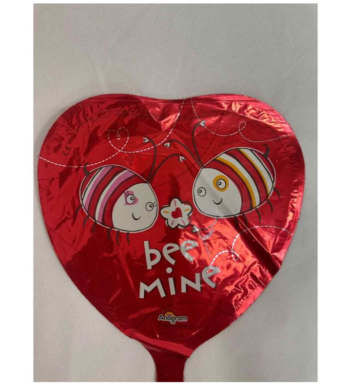 14" Bee Mine Heart Anagram Foil Balloon