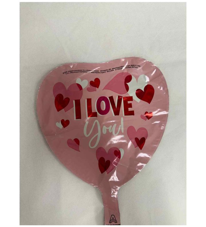 14" I Love You With Pink And Red Heart Anagram Foil Balloon