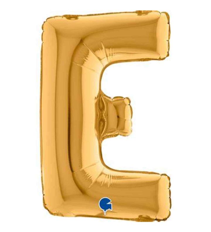 14" Gold Letter E Grabo Foil Balloon