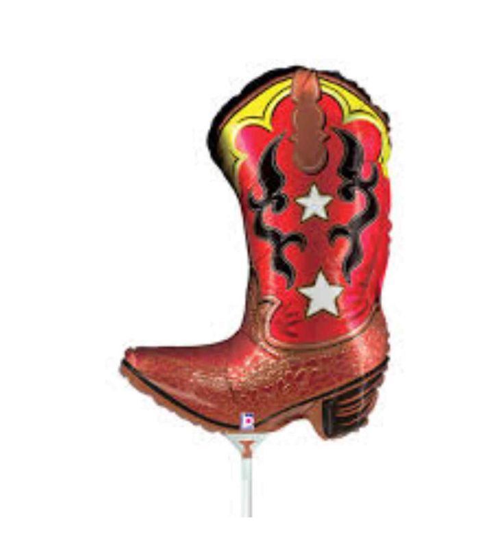 Mini Cowboy Boot Betallic Foil Balloon