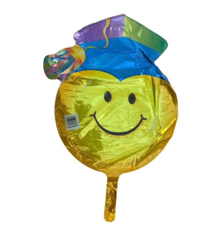 Mini Graduation Smile Emoji Foil Balloon