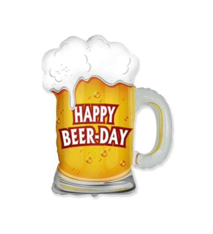 Mini Beer Glass Happy Birthday Flexmetal Foil Balloon