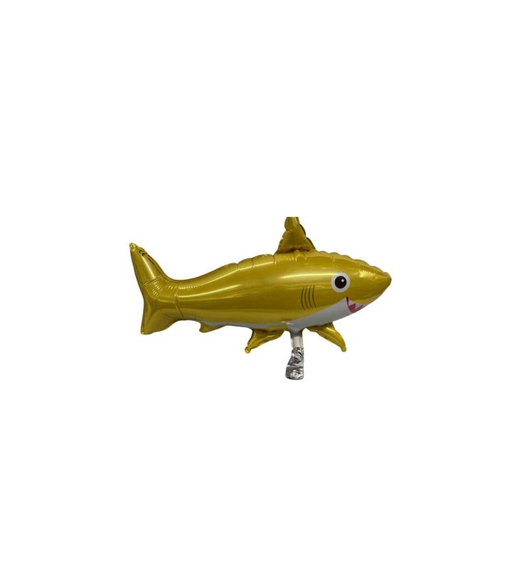 Mini Yellow Shark Flexmetal Foil Balloon