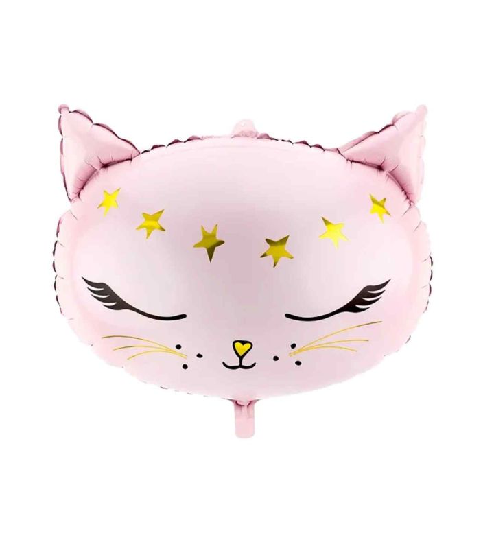14" Party Deco Pink Star Cat Shape