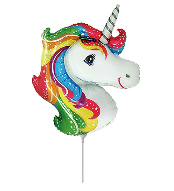 Mini Unicorn Head with Stars Flexmetal Foil Balloon