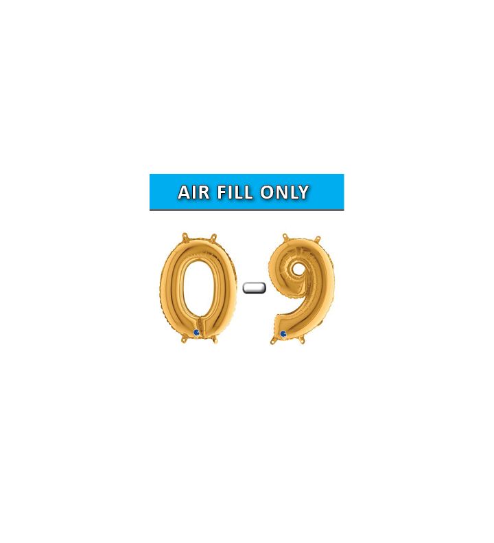 14" Gold Numbers Grabo Foil Balloons