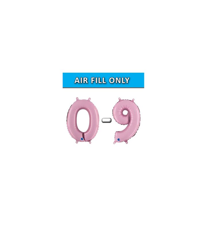 14" Pastel Pink Numbers Grabo Foil Balloons
