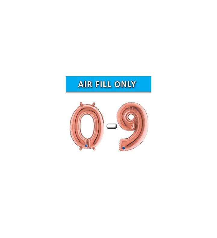 14" Rose Gold Numbers Grabo Foil Balloons