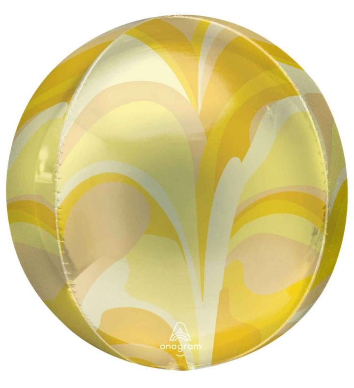 15" Anagram Gold Macro Marble Orbz foil balloon