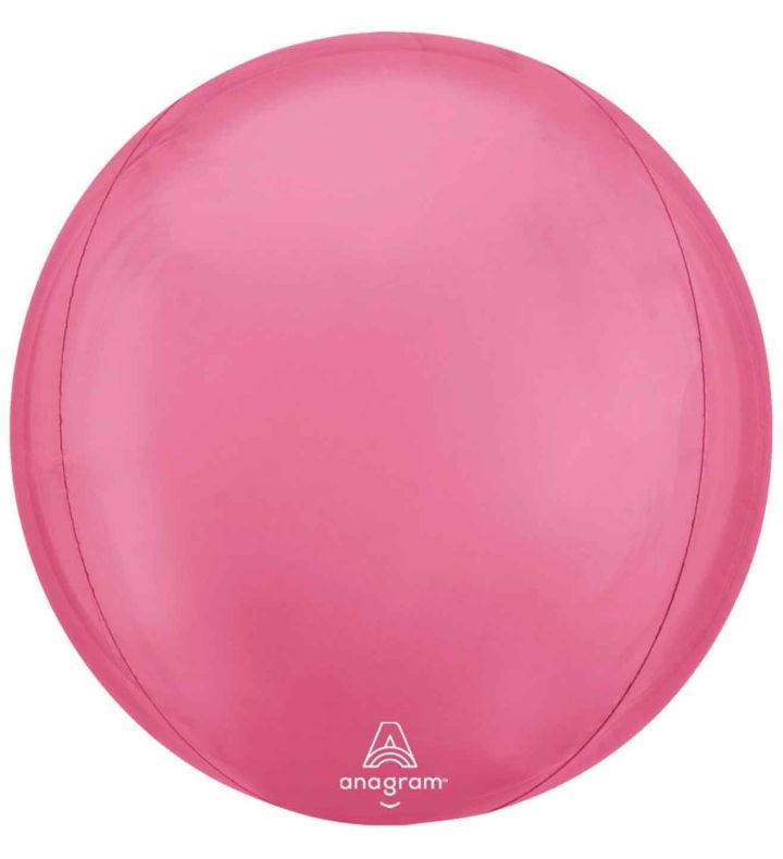 15" Anagram Vibrant Pink Orbz Foil Balloon