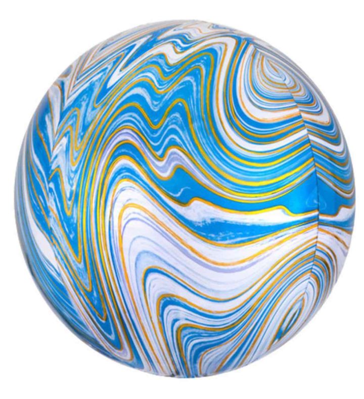 15" Blue Marblez Orbz Anagram Foil Balloon