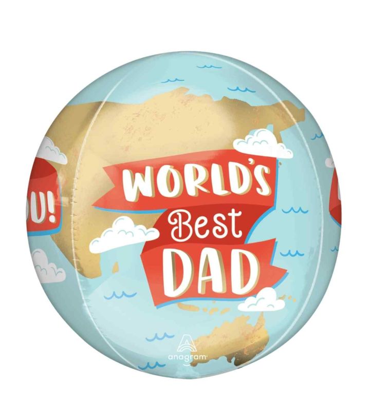 15" World's Best Dad Anagram Orbz foil balloon