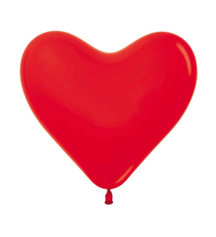 16" Sempertex Fashion Solid Red Heart 50ct.