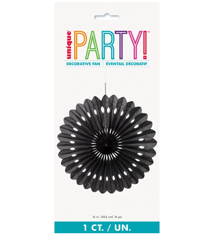 16" Unique Party Black Decorative Fan