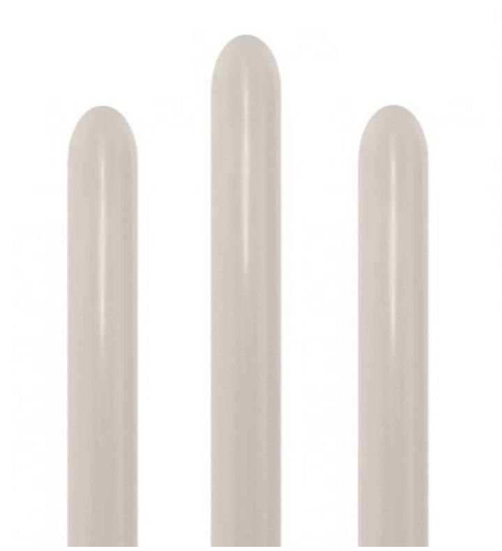 160s Sempertex Satin Silver 481 Modelling Latex Balloon 50ct