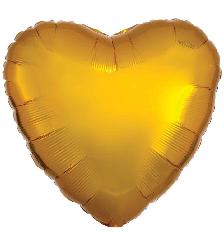 17" Amscan Metallic Gold Heart Foil Balloon