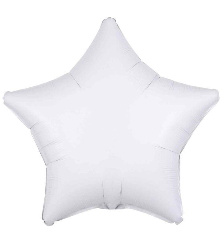 17" Amscan Metallic White Star Foil Balloon Unpackaged
