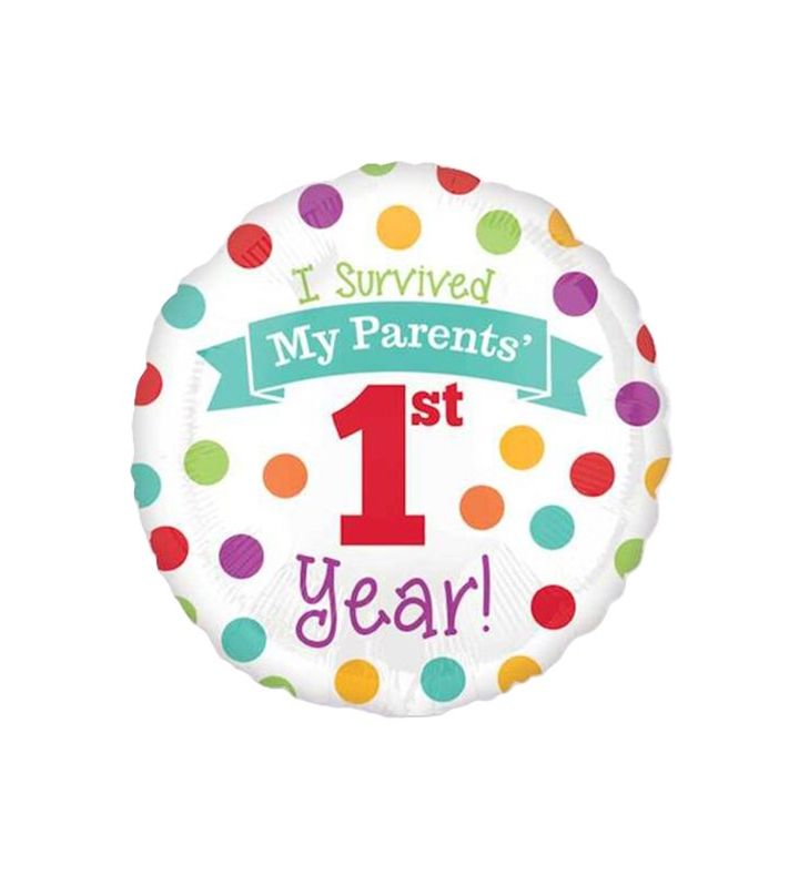17" I Survived My Parents 1st Year Foil Balloon