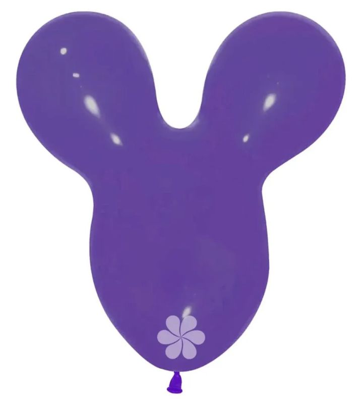17" Sempertex Mouse Head Lilac 050 Latex Balloons 25ct