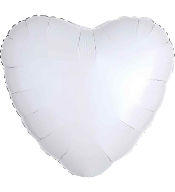 17" White Heart Anagram Foil Balloon