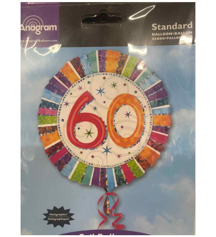 18" Anagram Colourful 60 Foil Balloon