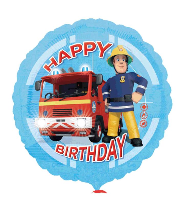 18" Fireman Sam Happy Birthday Foil Balloon