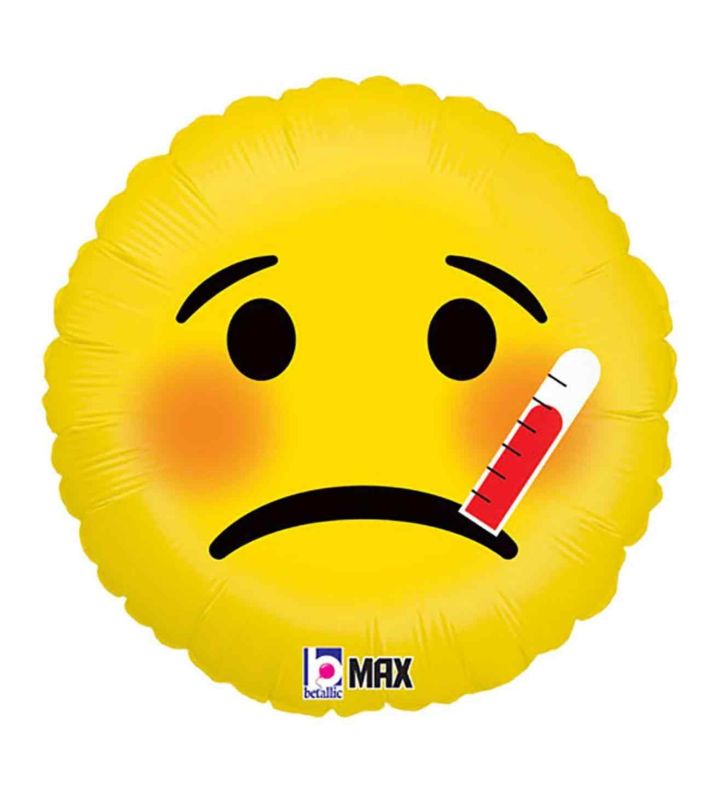 18" Betallic Emoji Sick Foil Balloon